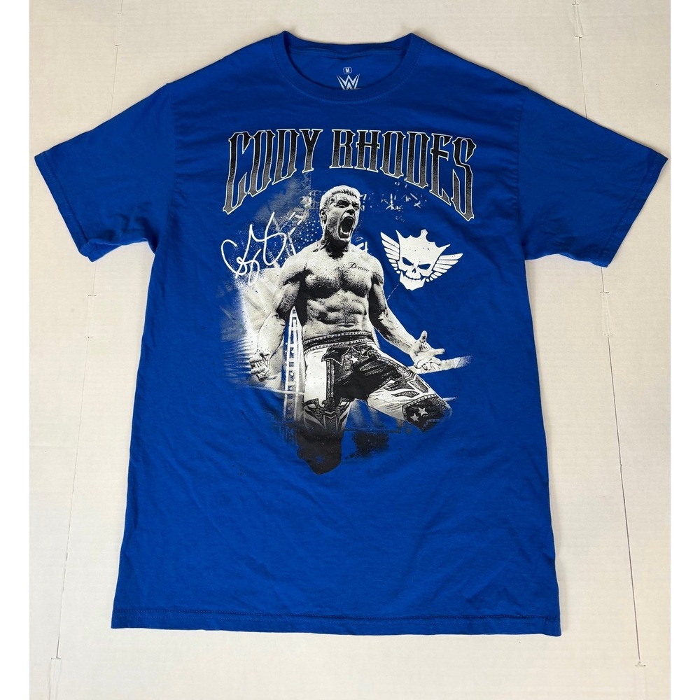 WWE Cody Rhodes TShirt Mens Medium Blue Wrestling Graphic Tee American Nightmare